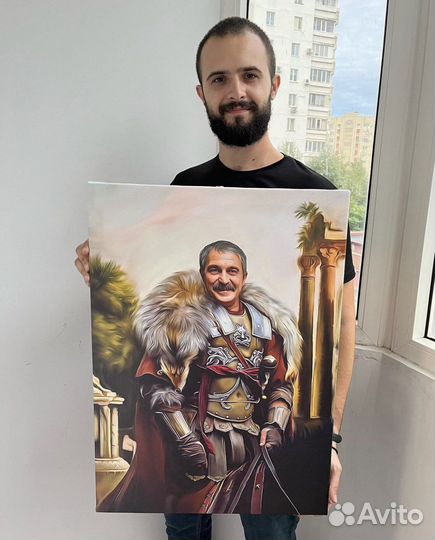 Портрет по фото на холсте