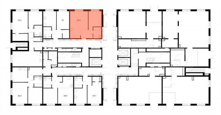 1-к. квартира, 40,9 м², 1/17 эт.