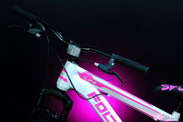 Велосипед подростковый 24 черный розовый