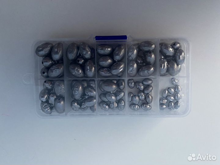 Набор рыболовных грузил оливка скользящая