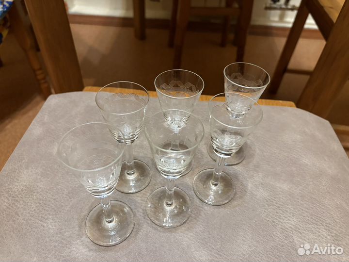 Рюмка стекло чехия 6 шт