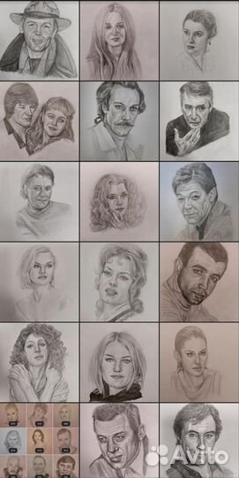 Портрет по фото на заказ карандашом маслом