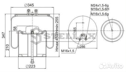 Пневмопод. со стак.2шп.M12+M16 смещ.30 1шп-штуц.M1