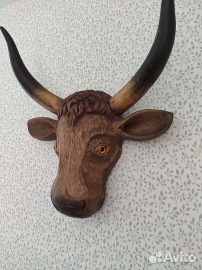 Панно из дерева Бык Бычок Корова