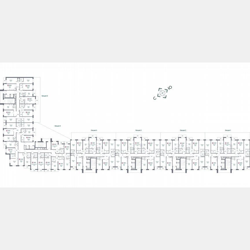 1-к. квартира, 43 м², 16/16 эт.