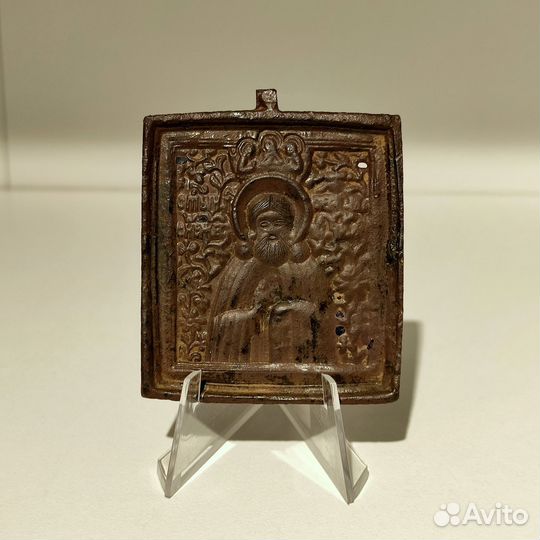 Меднолитая икона «Сергий Радонежский», 19 век