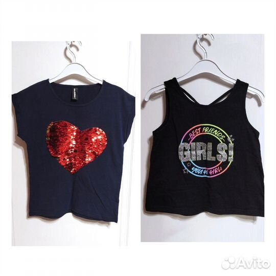 Большой пакет брендовой одежды для девочки 140