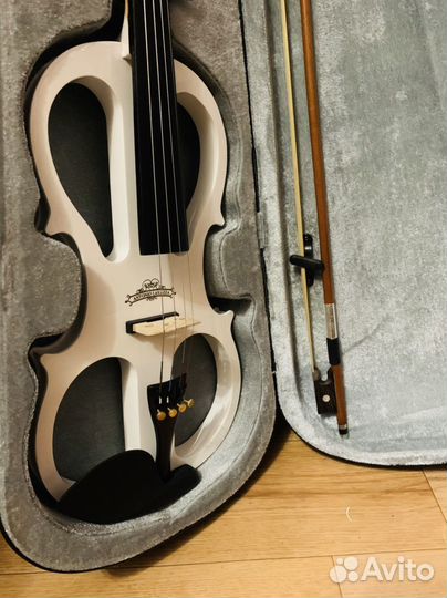 Электроскрипка Белая (полный комплект)