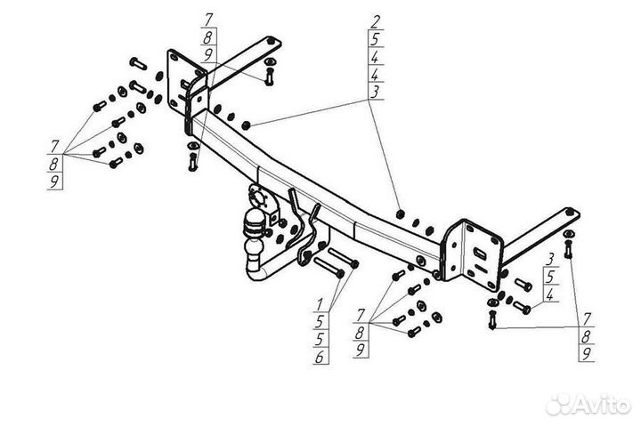 Фаркоп на Volkswagen Teramont с оцинкованным шаром