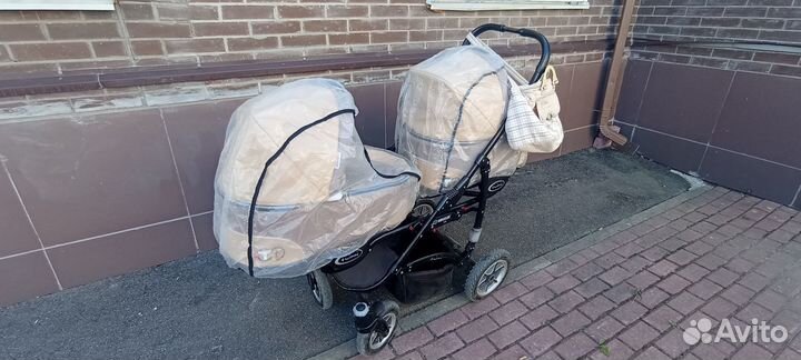 Коляска для двойни 3 в 1/уникальная комплектация