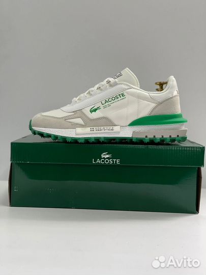 Кроссовки lacoste белые с зеленым 40-45