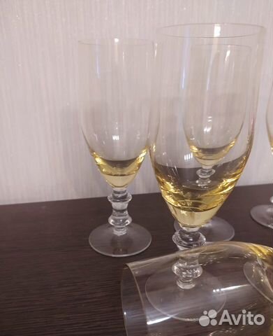 Фужеры ссср,жёлтое(медовое) стекло