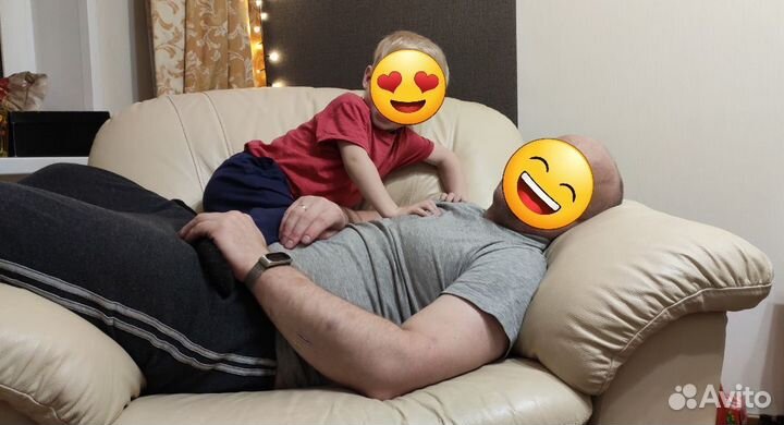 Кресло качалка натуральная кожа