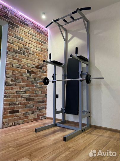 Тренажер Напольный 4 в 1 турник+брусья+пресс+жим