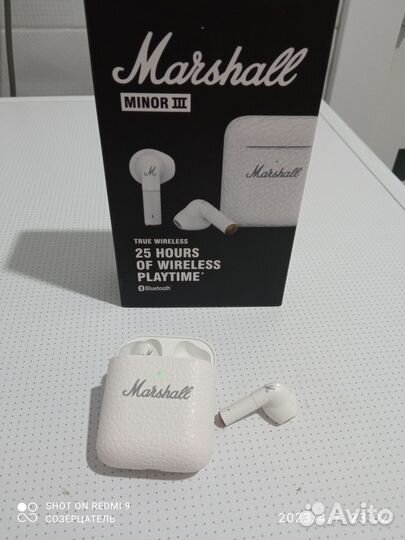 Marshall Minor III, беспроводные наушники, белые