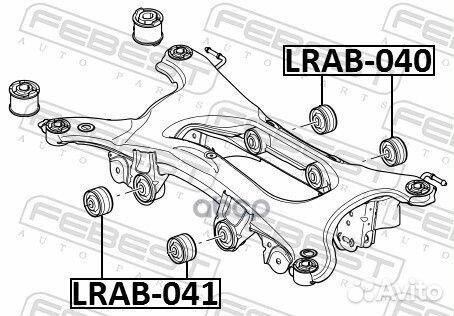 Сайлентблок балки моста зад прав лев Febest 547