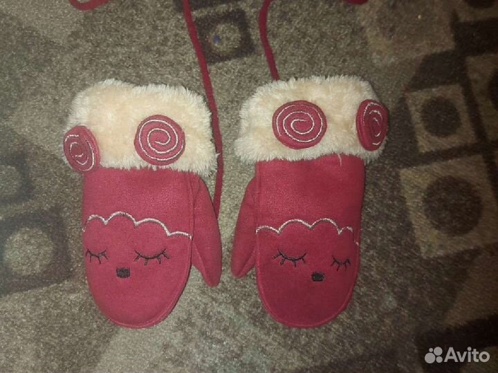 Зимние шапки+варежки