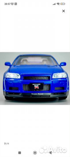 Модель автомобиля 1 24 nissan skyline r34 gtr