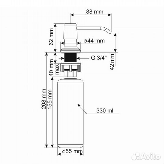 Дозатор для моющего средства Ulgran Quartz UQ-01