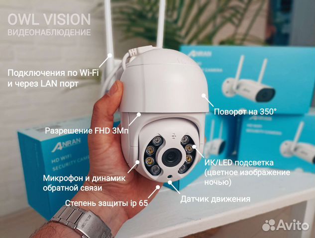 Беспроводная поворотная камера видеонаблюдения