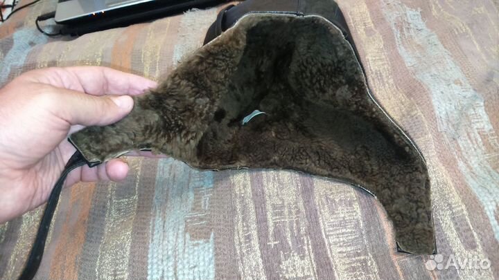 Шлем летно-десантный зимний кожа мех СССР