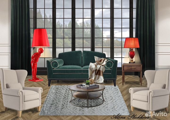 Коллажи, развертки / Визуализация интерьера в Ps