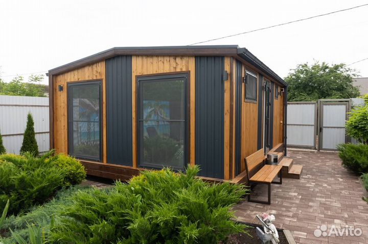 Баня Скандинавия двухмодульная 6х5 м