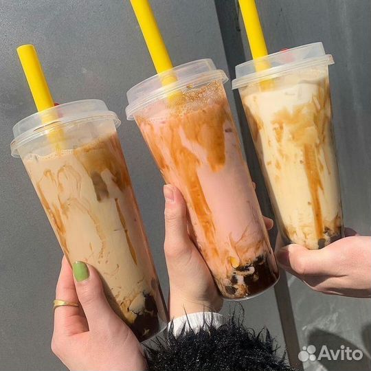 Стаканы для Bubble tea cup трубочки крышки