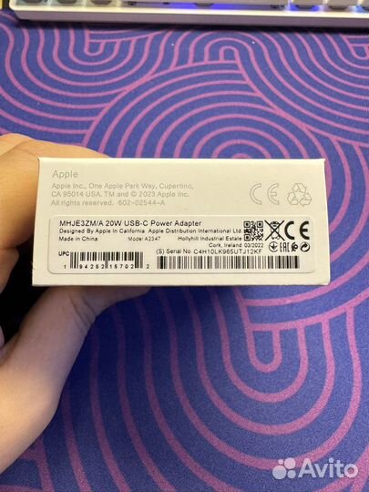 Блок питания Apple 20W USB-C Power Adapter