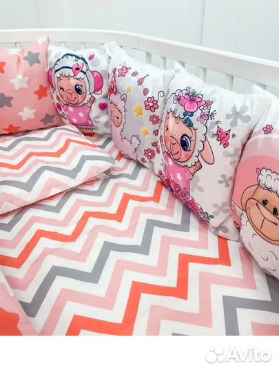 Бортики в кроватку и постельное белье для малыша