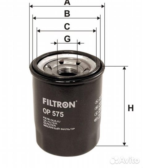 Filtron OP575 Фильтр масляный honda/hyun/KIA/mitsu