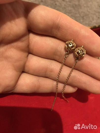 Золотые серьги 583 пробы