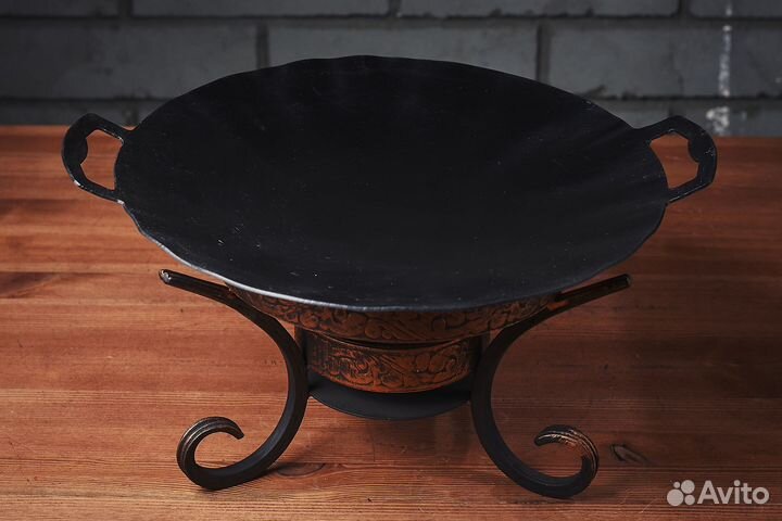 Садж С цельными ручками (воронёная сталь)