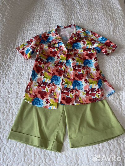 Шорты и рубашка для девочки, 34 размер