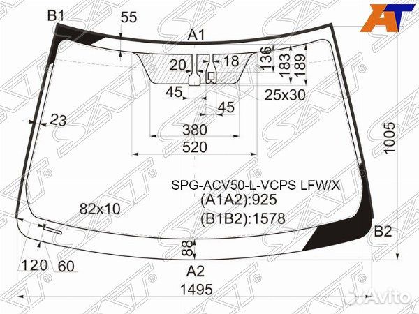 Стекло лобовое toyota camry europe/russia ACV 50/5