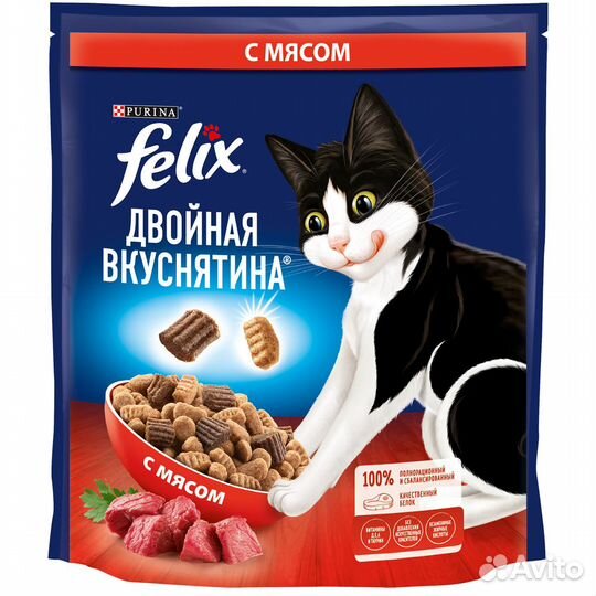 Корм Felix двойная вкуснятина для взрослых кошек
