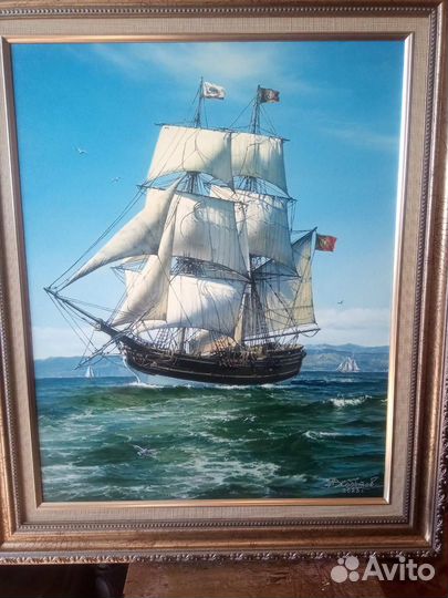 Картина маслом на холсте море