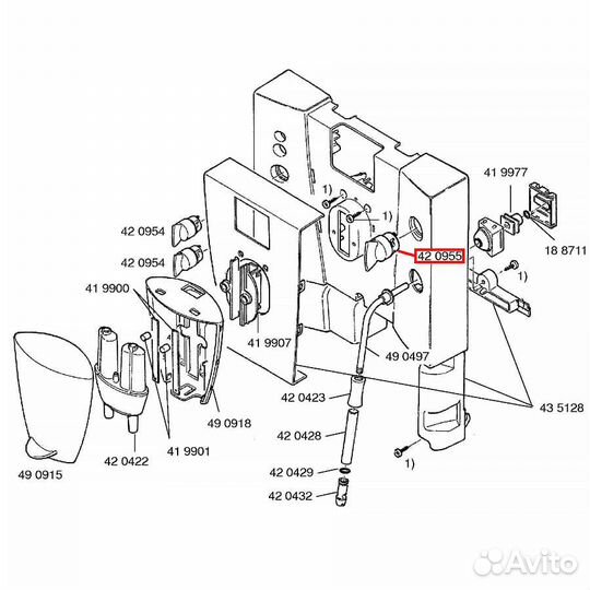 Ручка пар-горячая вода для Bosch Benvenuto, 004209