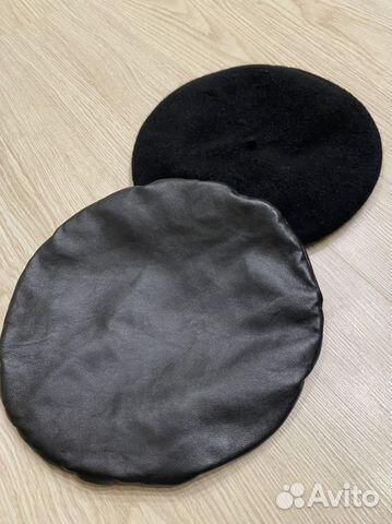 Берет кожаный и шерстяной