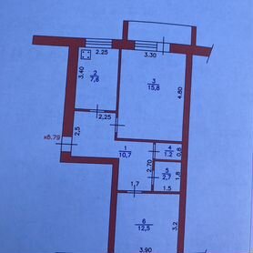 2-к. квартира, 50,5 м², 3/5 эт.