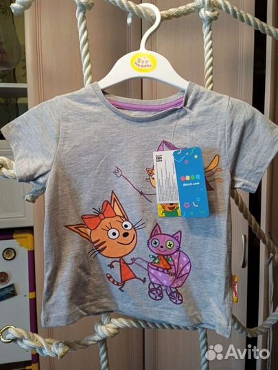 Лонгсливы,футболки Три кота и шапочки