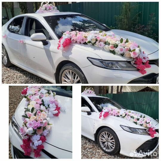 Аренда украшений на машину на свадьбу