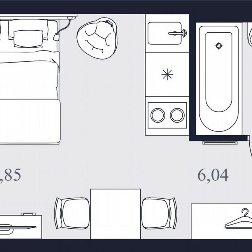 Апартаменты-студия, 27,7 м², 10/24 эт.