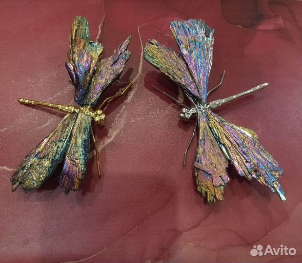 Кианит Стрекоза из кианита Фигурка