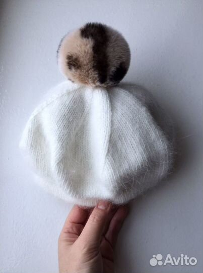 Берет из пуха норки, размер 46-48 см