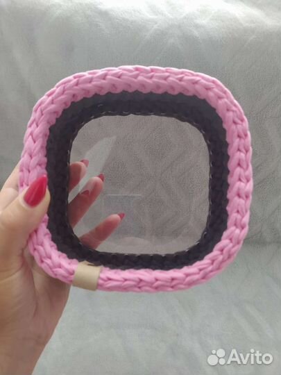 Вязаные корзинки ручной работы