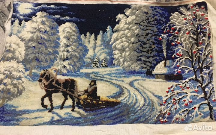 Картина из бисера. 30*40, зима