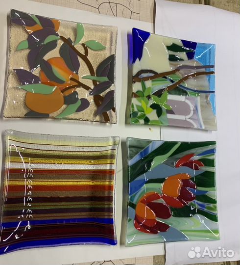 Тарелки Фьюзинг стекло