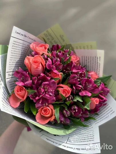 Цветы розы букет