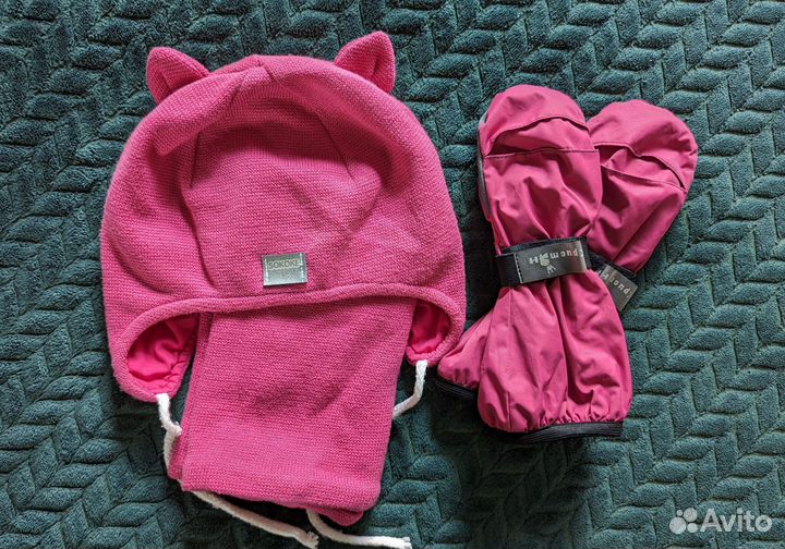 Шапка 52-56, снуд и краги для девочки деми